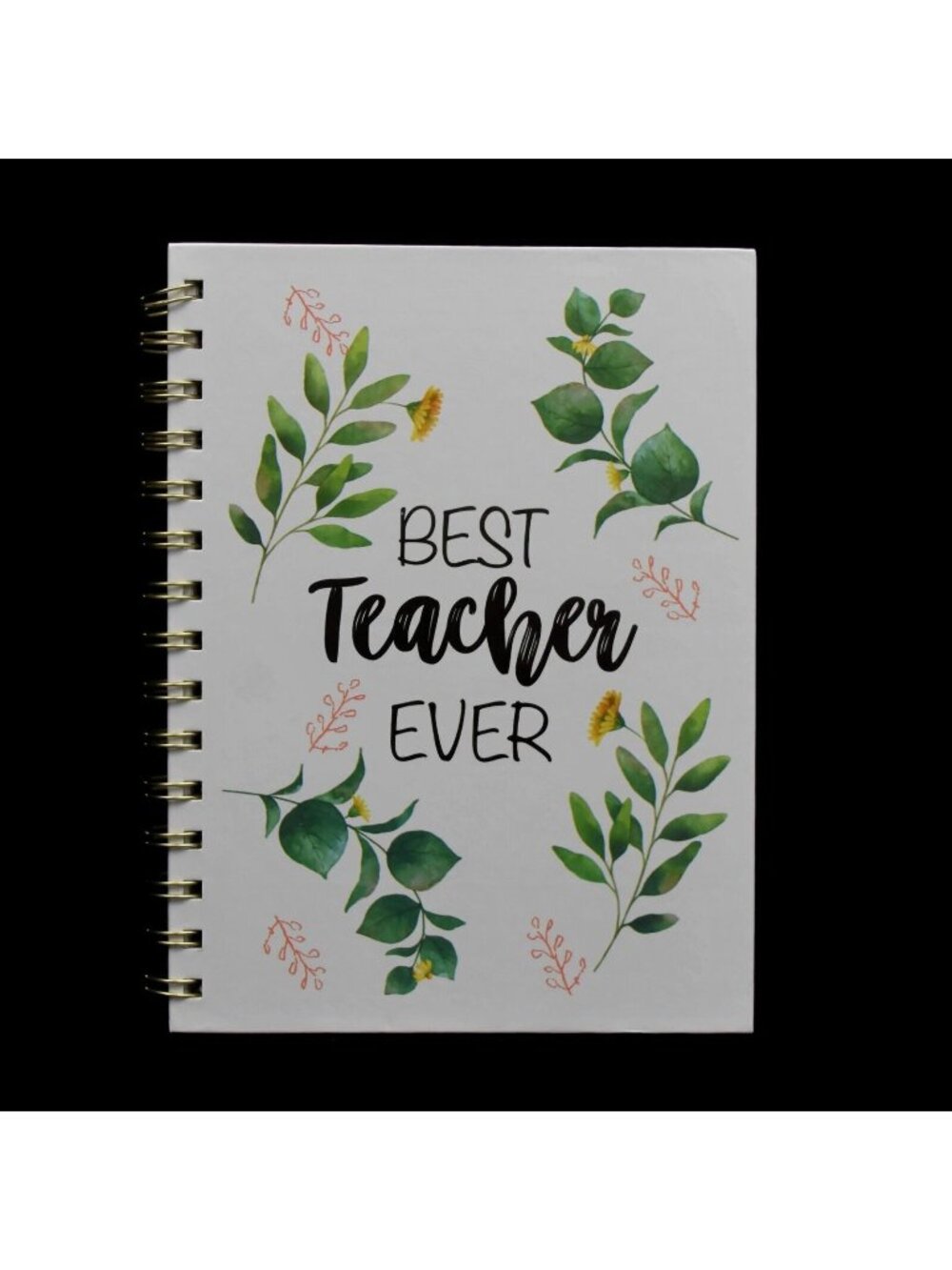 Best Teacher Ever Journal Hardback Spiral Bound Floral Lined Notebook Gift